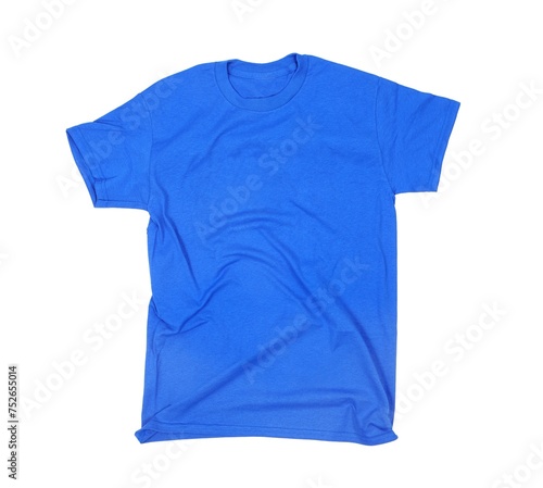 Blue T-shirt blank white background