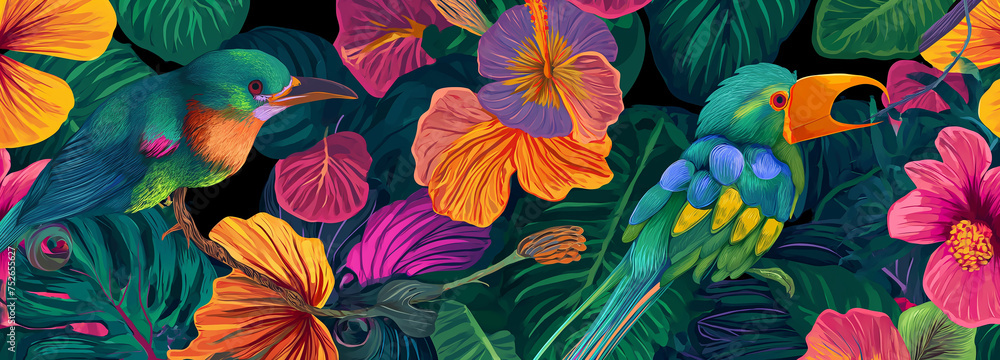 Tropical floral background Tropical floral background
