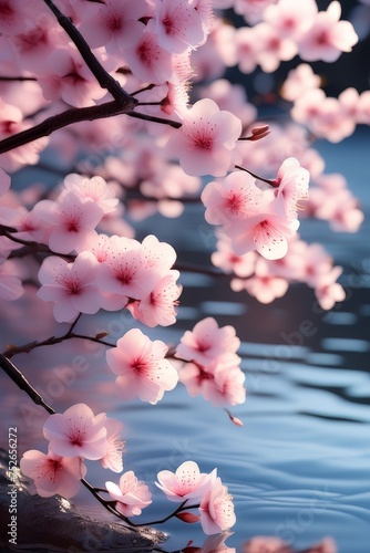 cherry blossom sakura garden  spring nature background