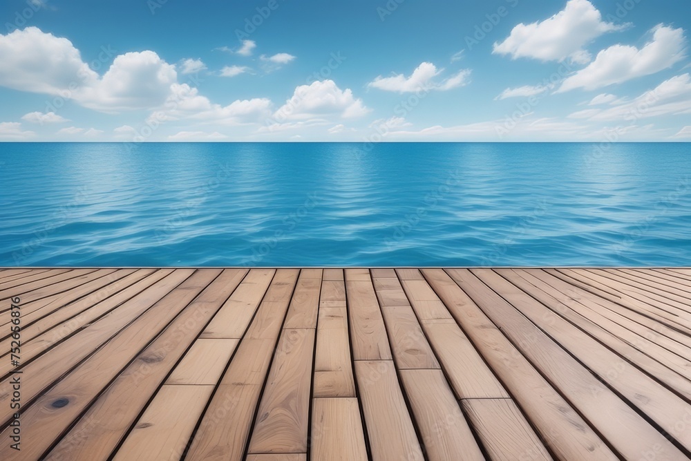 summer blue sea ocean and sky background Generative AI summer blue sea ocean and sky background Generative AI