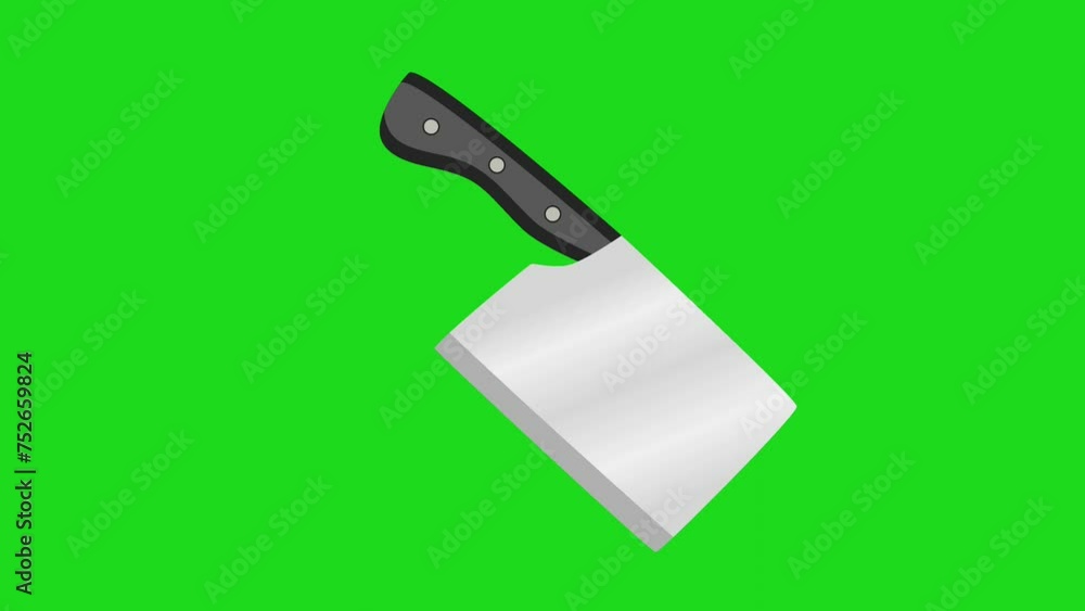 Knife clip art with a black gray handle on green screen. 4k video Knife clip art with a black gray handle on green screen. 4k video