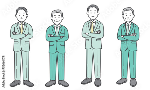 腕を組んで考え込むビジネスマン