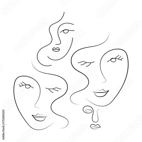 Abstract One Line Face