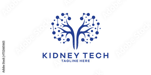 Design logo kidney tech, logo design template, symbol, creative idea.
