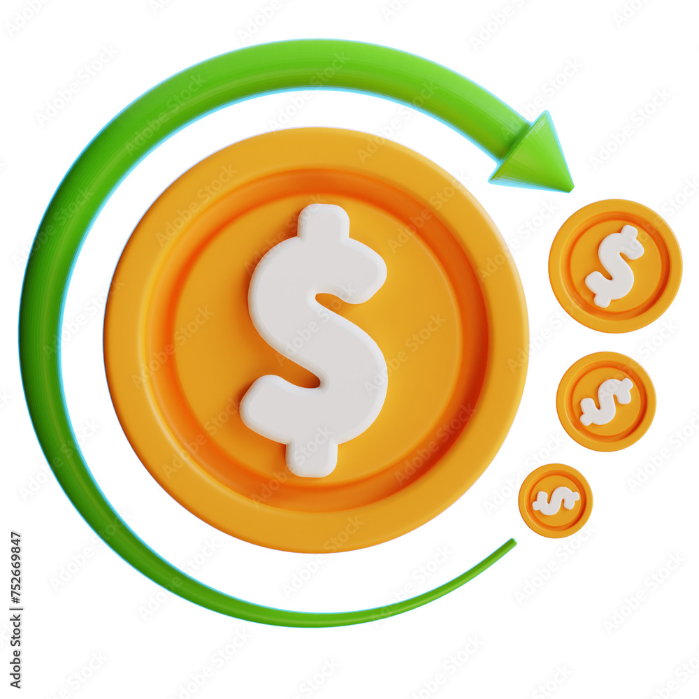 finance return 3d icon finance return 3d icon