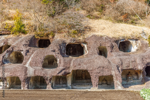 Kannon Statue at Nagaoka Hyakuana Burial Mound, Nagaoka, Utsunomiya, Tochigi, Japan