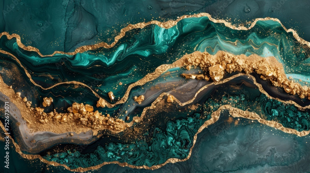 Blue liquid paint background with gold mineral ink, creative rainbow stone water seamless pattern Blue liquid paint background with gold mineral ink, creative rainbow stone water seamless pattern
