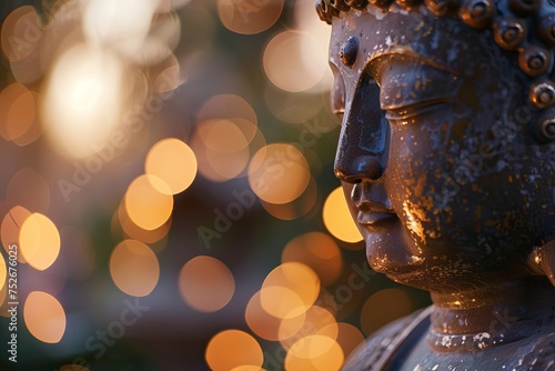 Devise an abstract representation of the divine using mesmerizing bokeh effects photo