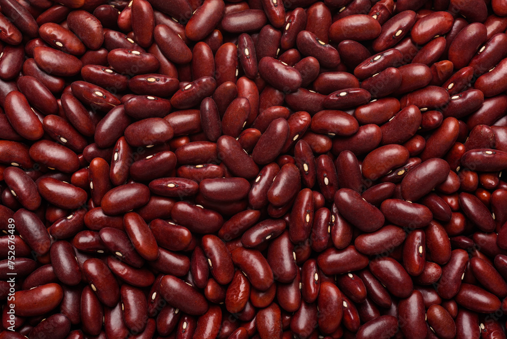 Red kidney bean seeds, an ingredient for making vegetarian and healthy food. Close-up image of food background texture Red kidney bean seeds, an ingredient for making vegetarian and healthy food. Close-up image of food background texture