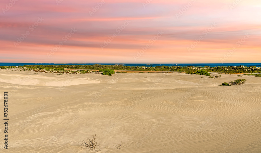 The Lancelin Sand Dunes in Western Australia.