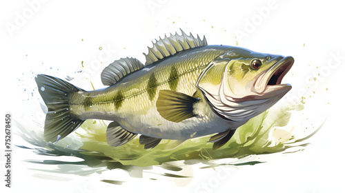 Bass with white background