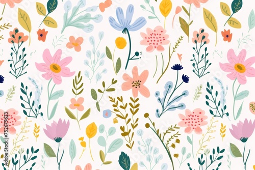 Wallpaper Mural Bring the outdoors inside with a spring flower pattern background, featuring a tapestry of colorful petals and natural beauty, Generative AI Torontodigital.ca