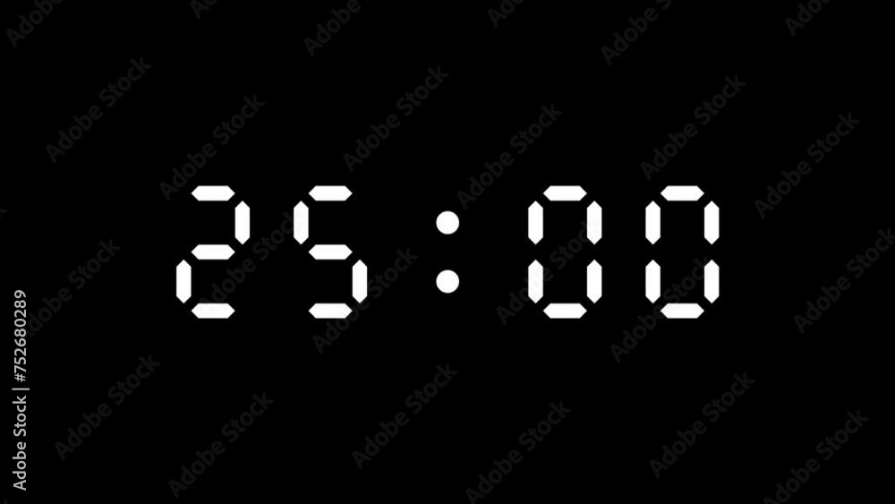 30 second countdown digital timer on black background 30 second countdown digital timer on black background
