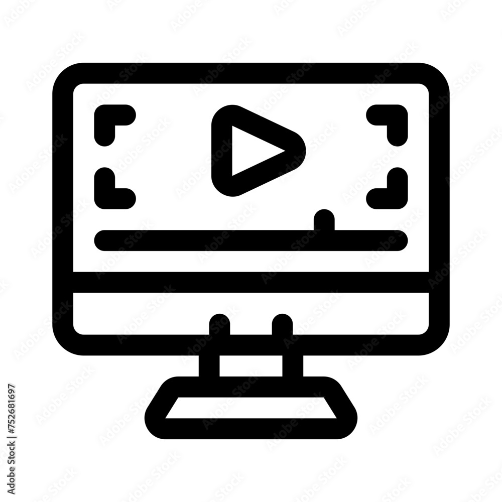 video player line icon video player line icon