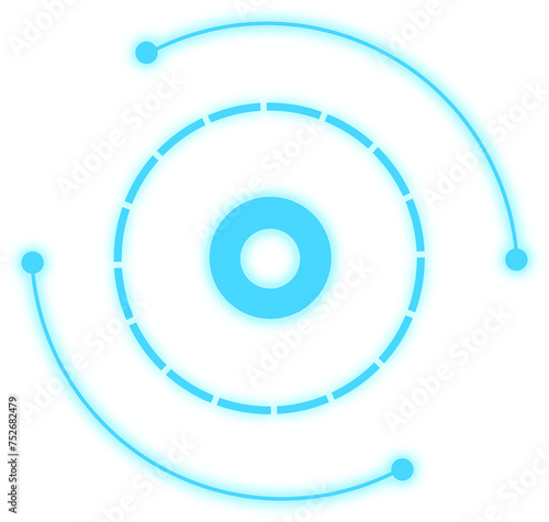 Abstract tech HUD digital circle futuristic display