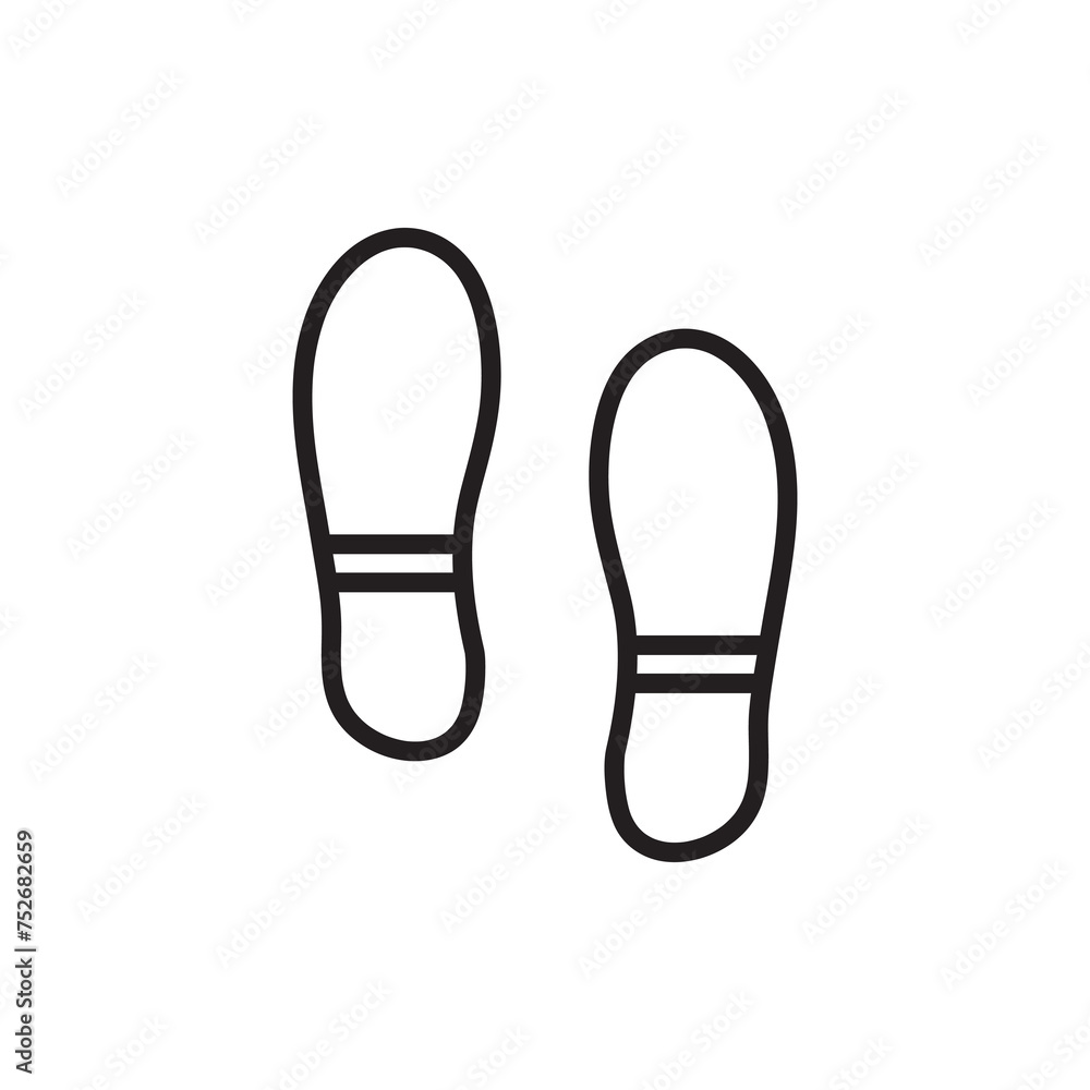 footprint vector thin line icon simple flat illustration on white background..eps footprint vector thin line icon simple flat illustration on white background..eps
