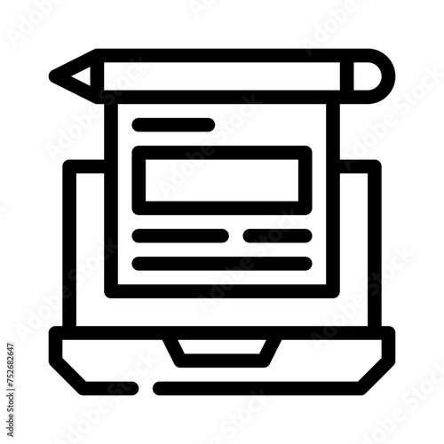 blogging line icon