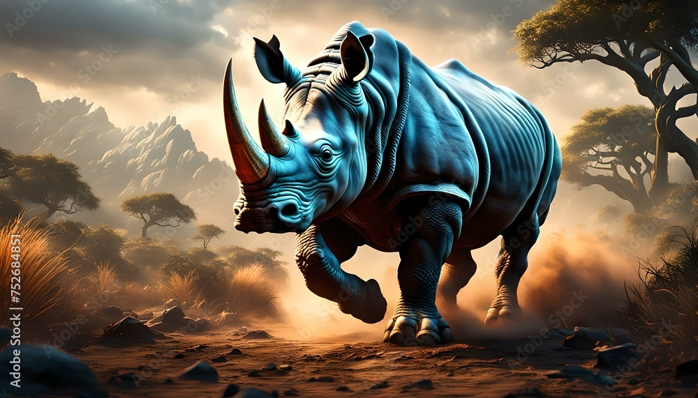 rhinoceros running