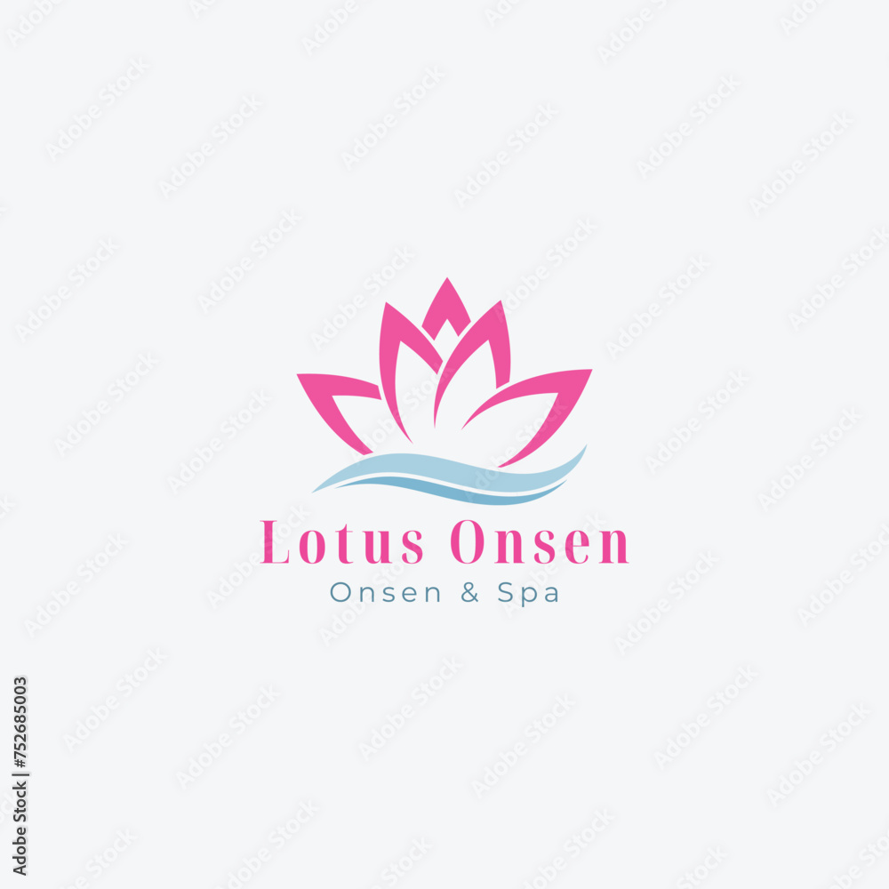 Lotus on abstract flower logo