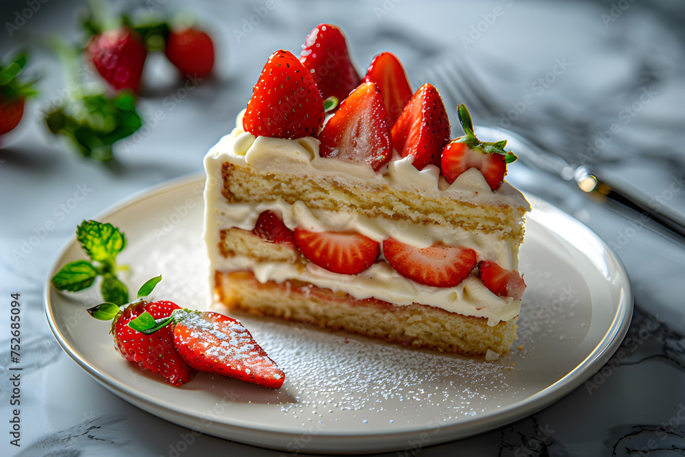 Strawberry Shortcake on a White Plate
Strawberry Shortcake on a White Plate