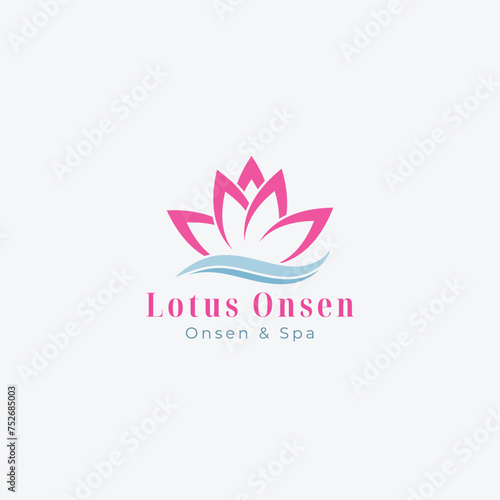 Lotus on abstract flower logo