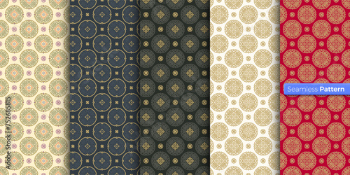 Chinese Japanese style geometric pattern. colors background. contemporary art. symmetric. minimal style. For wallpaper, wrapper, textiles, fabric, clothes, souvenirs, surface. Seamless pattern vector.