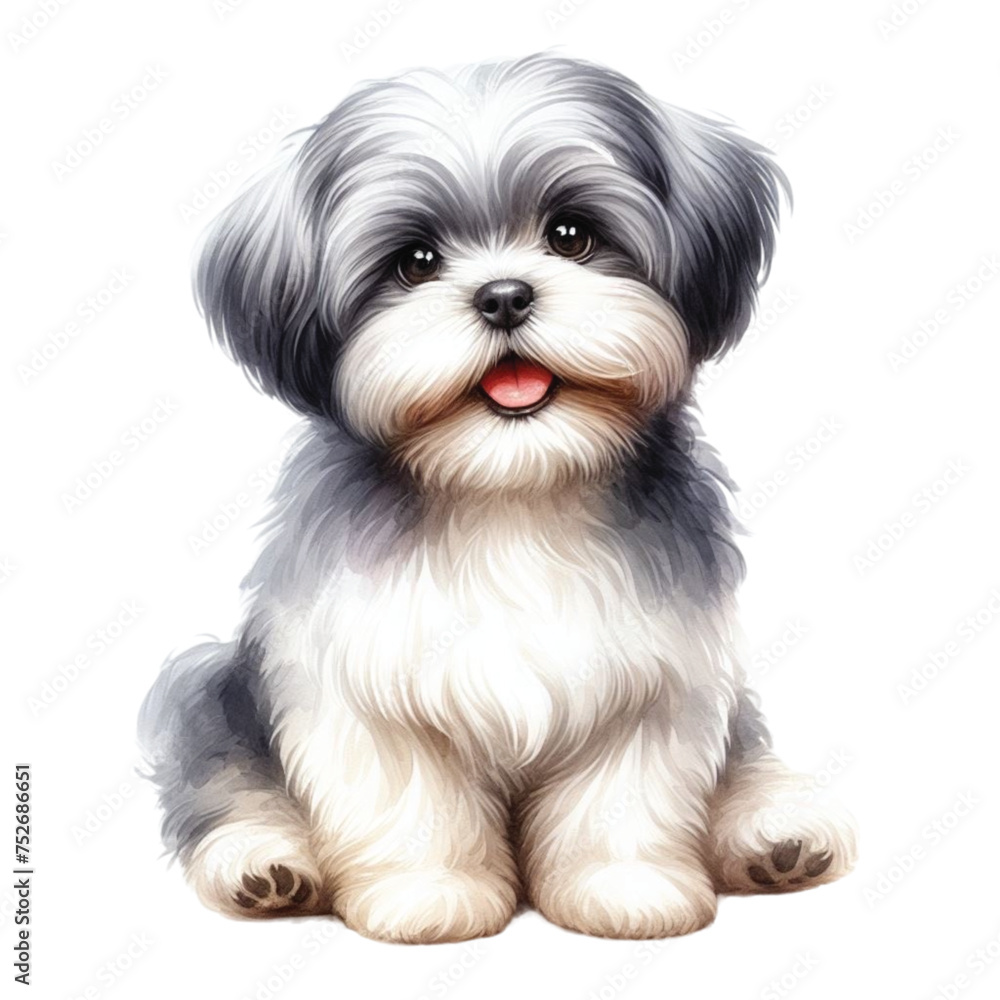 dog cute   clipart watercolor 
