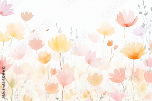 Celebrate the arrival of spring with a captivating flower pattern background  filled with the promise natural beauty  Generative AI