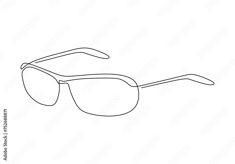 Glasses line art. Front view of eyeglasses continuous one line drawing. Editable stroke vector. Glasses line art. Front view of eyeglasses continuous one line drawing. Editable stroke vector.