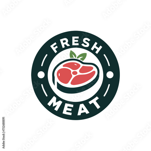 Meat Store Emblems logo, Frehs Meat an barbecue Logo Templates.