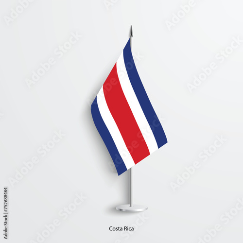 Costa Rica table or desk flag icon isolated on light grey background.