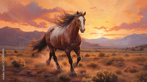Wild Horse on Open Plains: Sporting a Free-Spirited Presence