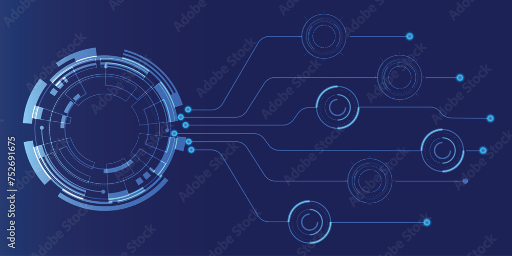 Obraz premium futuristic circle with lines and swirls