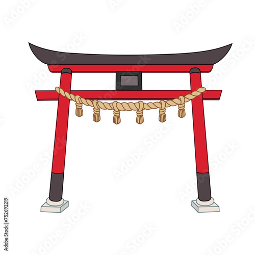 Japanese traditional temple gate torii 