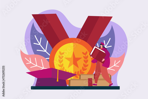 Happy Graduation Flat Illustration Design