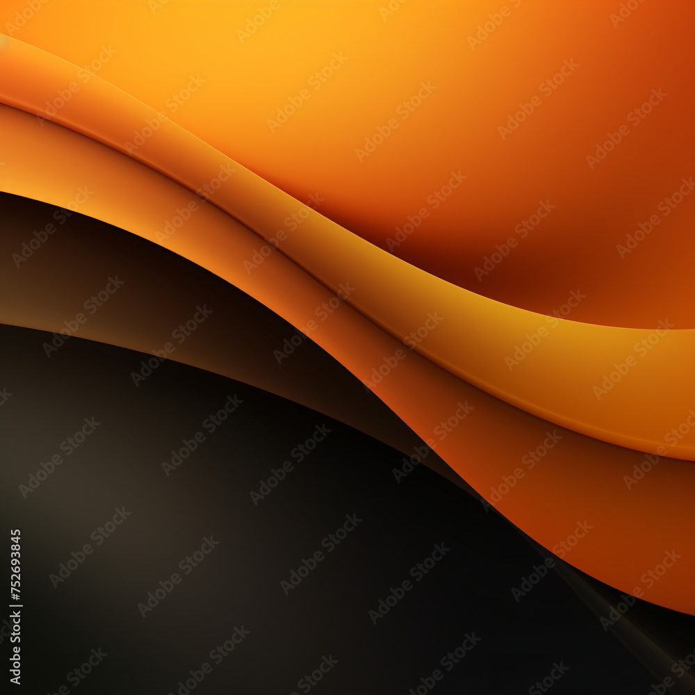 Abstract orange and black wavy background. Orange, yellow or red colors, Space for text or image - obrazy, fototapety, plakaty 