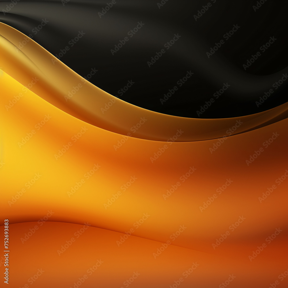 Abstract black and yellow wavy background. Orange, yellow or red colors, Space for text or image - obrazy, fototapety, plakaty 