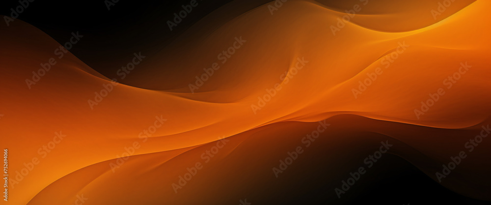 Abstract orange background with smooth lines. Orange, yellow or red colors, Space for text or image - obrazy, fototapety, plakaty 