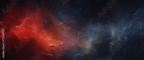 Red and blue nebula in space. Abstract space background. Red  blue and black colors  Space for text or image