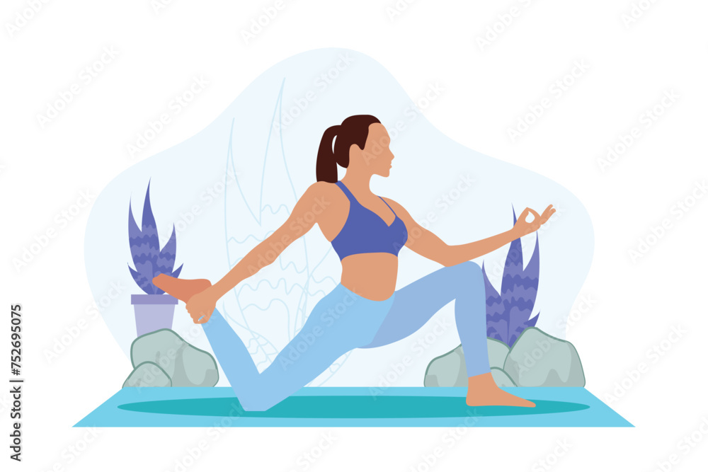 Yoga Exercise Flat Design Illustration Yoga Exercise Flat Design Illustration