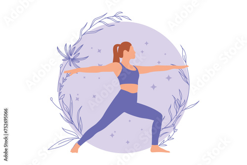 Yoga Activity Flat Design Illustration