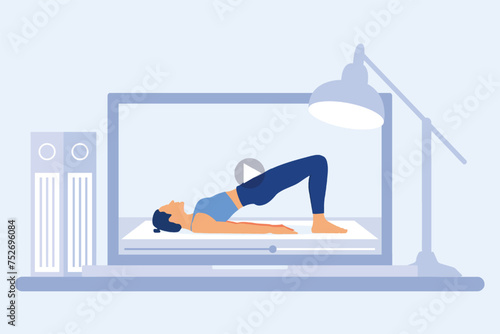 Yoga Activity Flat Design Illustration