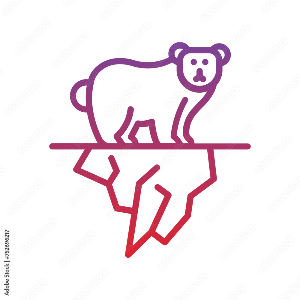 Obraz premium Polar Bear Gradient Linear Style