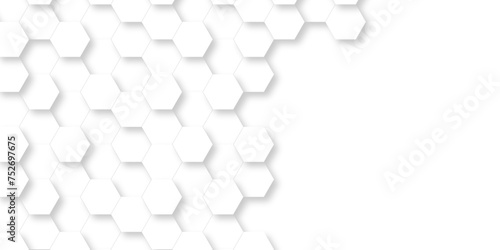 Vector seamless 3d abstract creative white hexagons backdrop background. modern background with hexagons. Hexagonal white hexagons honeycomb wallpaper with copy space for web cell honeycomb texture. © MdLothfor