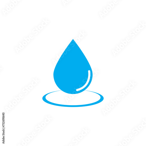 Vector blue water drop icon set. Flat droplet logo shapes collection.