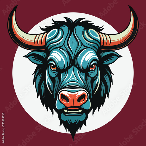 mad bull vector isolated