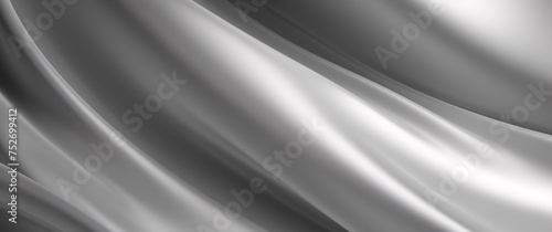 Abstract background of black and white wavy lines. Silver, white, metallic colors, Space for text or image