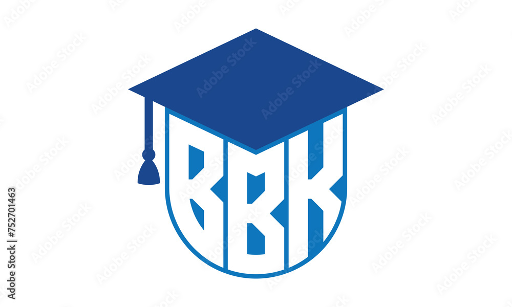 BBK initial letter academic logo design vector template. school college ...