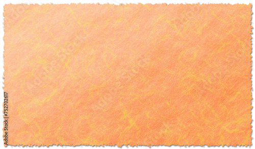 縁が破れているオレンジ色の和紙の背景素材