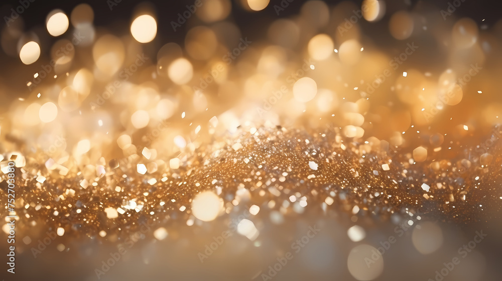 Sparkling texture with golden bokeh lights Sparkling texture with golden bokeh lights